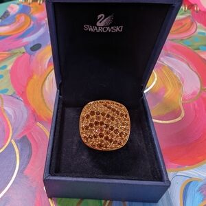 Swarovski Amber Gold Ring